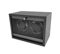 Baoblaze Caricatore Automatico Orologi Scatola Avvolgitore Rotorio Espositore Custodia Finitura Effetto Fibra di Carbonio con Pannello Frontale Luce Ambiente