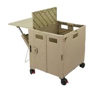 Baoblaze Carrello Pieghevole Outdoor con Ruote Contenitore Portatile con Coperchio Rigido Cassone Ripiegabile Tavolo Adatto per Campeggio Escursione Coda, color to 2, style to 2