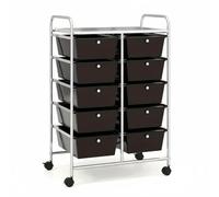 Baoblaze Carrello Portaoggetti Multistrato Organizzatore con Cassetti Carrello con Ruote Scaffale Cassettiera Combinazione di Plastica E Acciaio Facile da, Nero