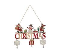 Baoblaze Cartello natalizio in legno da appendere, decorazione da parete per porta con, decorazione rustica per porta di benvenuto natalizia, Style C