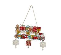 Baoblaze Cartello natalizio in legno da appendere, decorazione da parete per porta con, decorazione rustica per porta di benvenuto natalizia, Style B