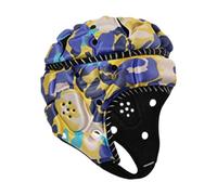 Baoblaze Casco da Rugby, Copricapo, Morbido e Imbottito, Anti-collisione, Berretto Sportivo, Casco da Football Americano per Partite di Allenamento di Calcio e, Giallo Blu