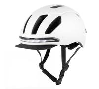 Baoblaze Casco Intelligente Casco Caschetto Elmetto Protezioni con Striscia Luminosa Frontale E Luce di Coda Controllo Re Delle Luci Cinturino Stabile E, Bianco, Unica
