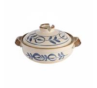 Baoblaze Casseruola in Terracotta Pentola per Risotto Recipiente in Argilla Artistico Sottovetrina Dipinto a Mano Mantiene Calore Adatta a Pranzo Cucina Domestica Collezione, 1.2L, Karakusa