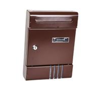 Baoblaze Cassetta postale montata a parete cassetta per lettere bloccabile facile installazione casa decorativa per le riviste post -box post per porta da, Marrone