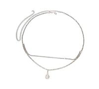 Baoblaze Catena per Donna, Catena da Spiaggia per Bikini, da Corpo, Impermeabile, Moda, Regolabile, Lusso, Multistrato, per Ragazze, Gioielli da Donna, Argento