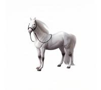 Baoblaze Cavallo in Miniatura Figura Cavallo Modello Statua Animale Giocattolo Collezione in PVC Realistica con Finimenti Stampati Postura Stabile per Display, Bianco, Cavallo Drago Bianco