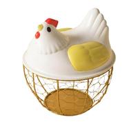 Baoblaze Cestino per uova di, contenitore rotondo, accessori da cucina, cestino per la raccolta di uova di grande capacità, porta per la di, Giallo