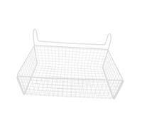 Baoblaze Cesto portaoggetti sospeso da comodino, in ferro, organizer multiuso, da appendere alla mensola per hotel, appartamento, bagno, cucina, parete cubica, Bianco Senza Ganci