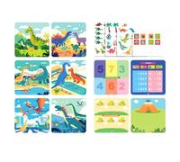 Baoblaze Children Learning Book Libro d'Acqua Magico Libro Attività Pagine Riutilizzabili Avventura Educativa Trasportabile, Libro Di Adesivi Per Pittura Ad Acqua - Tema Dinosauri