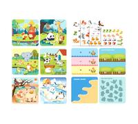 Baoblaze Children Learning Book Libro d'Acqua Magico Libro Attività Pagine Riutilizzabili Avventura Educativa Trasportabile, Libro Di Adesivi Per Pittura Ad Acqua - Tema Animali