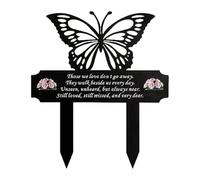 Baoblaze commemorativa per lapide, Decorazione per cimitero, palo da Giardino a Forma di Farfalla per Cortile, Nero