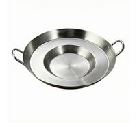 Baoblaze Concava per Griglia e Frittura senza Rivestimento con Due Manici Anello atta a Induzione Piastra in Acciaio Inox con Due Manici, Padella BBQ 50cm Acciaio