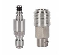 Baoblaze Connettore per Idropulitrice in Acciaio Inossidabile con Filettatura Maschio E Femmina 3/8 Pollice Rotazione Completa 360 Gradi Push To Connect per Tubo Alta Pressione da Esterno, Stile D