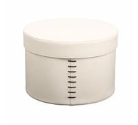 Baoblaze Contenitore Portaoggetti Rotondo con Coperchio Scatola Organizer Custodia in Pelle Dall’aspetto Elegante Cilindro Ordinato E Protezione dalla Polvere Adatto a Ingresso E Soggiorno, Bianco