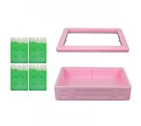 Baoblaze Contenitore Termico per Alimenti Box Isolato Cassetta Portavivande Vaschetta Conservazione Corpo Isotermico Non Elettrico con Coperchio Trasparente, Rosa