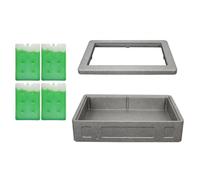 Baoblaze Contenitore Termico per Alimenti Box Isolato Cassetta Portavivande Vaschetta Conservazione Corpo Isotermico Non Elettrico con Coperchio Trasparente, Grigio