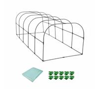 Baoblaze Copertura Serre Tunnel per Piante Protezione Invernale Materiale PE Struttura Acciaio PP Connettore Resistente Adatta a Giardinaggio Terrazza Balcone Cortile Esterno , 250-100-80cm