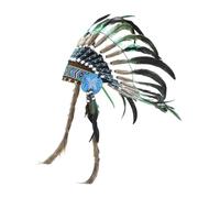 Baoblaze Copricapo di piume ispirato all'India, cappello americano per la danza