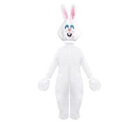 Baoblaze Costume da Coniglio Bambini Tuta Travestimento Maschera Coprimani in Poliestere Peluche con Apertura Centrale Facile da Indossare Adatto per Recite, Bianco, M