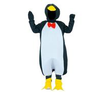 Baoblaze Costume Pinguino Bambini Tuta con Cappuccio Jumpsuit Maschera Becco E Piedi Copriscarpe in Poliestere con Cravatta Cucita Adatto a Halloween Giochi, Nero, M 7-9 Anni, 122-134 CM