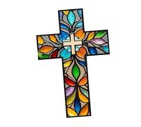 Baoblaze Croce in acrilico piatta da appendere alla parete, 20x30 cm, opera d'arte, regalo cattolico per l'arredamento spirituale della casa, leggera, Style B