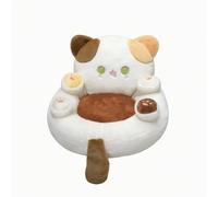 Baoblaze Cuscino da Pavimento Sedia Seduta da Terra Poltrona Bassa Pouf Rotondo con Supporto Lombare Sagomato E Fianchi Imbottiti in Finta Pelliccia Adatto per, 50 40 35 Centimetri, Gatto
