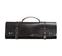 Baoblaze Custodia Bacchette Batteria Borsa Astuccio Porta Bacchette Portabacchette Cilindrico in Pelle Strutturata Chiusura con Cinghie Rivetti in Metallo, Marrone Scuro