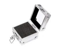 Baoblaze Custodia con Punzoni per Trapano Unghie in Metallo Argento con Inserti in Schiuma E Coperchio Trasparente Scatola Accessori con Cerniera Adatta per Centri Estetici E Parrucchieri