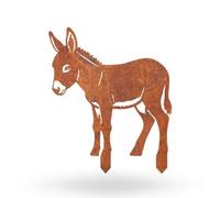 Baoblaze da Giardino Silhouette Mulo Inserto Prato Decorazione Esterno Figura Ferro Punzonato Stile Campagna Bordo Sentiero Adatto a Giardino Cortile Aiuole Decorazione Rustica Regalo