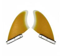 Baoblaze da Surf Fibra di Vetro Pinna Accessorio Ricambio Pensate per Maggiore Spinta E Risposta Della Tavola Attacco a 2 Punti Universale Adatte per Surfisti , Bianco+Giallo