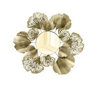 Baoblaze Decorazione Artistica da Parete in Metallo in Stile Europeo, Specchio da Appendere alla Parete, Fiori, Foglie, Arte della Parete, Scultura, Artigianat, Aureo