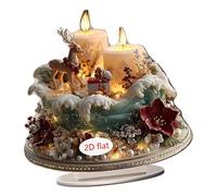 Baoblaze Decorazione per la casa a forma di peste natalizia 2D con base in acrilico, decorazione per libreria, mobiletto, centrotavola, tavolo, soggiorno, Larghezza 19.7 Cm