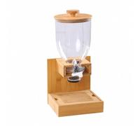 Baoblaze Dispenser con Base in Legno Massello Compatto Dispenser con Contenitore Trasparente Salvaspazio per Ripostiglio, Colazione