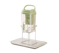 Baoblaze Dispenser con e Vassoio di Raccolta Grande Capacità Brocca da 2 Litri con Rubinetto Compatto Brocca Rettangolare Trasparente Manico, Verde