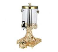 Baoblaze Dispenser di Succo Distributore di Bevande Contenitore per Bibite Caraffa da Servizio con Rubinetto Frontale Cornice con Dettagli a Griglia Adatto per, Dorato Con Bordo, Modello A