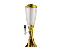 Baoblaze Dispenser per Bevande Distributore di Birra Caraffa con Rubinetto Serbatoio Trasparente Base Svasata Copertura Protettiva in PC E Adatto per Uso, Array, Oro Stile Lussuoso, 1.5L