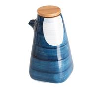 Baoblaze Dispenser per Olio in Ceramica per Cucina, Facile da versare, Resistente al Calore con Coperchio in Legno, Piccolo per di soia Ponzu, Style B