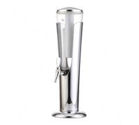 Baoblaze Distributore di Birra Commerciale Torre Dispenser Bevande Erogatore Birra Serbatoio Trasparente con Rubinetto Design Semplice Base Integrata Materiale, Argento, Argento