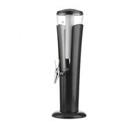 Baoblaze Distributore di Birra Commerciale Torre Dispenser Bevande Erogatore Birra Serbatoio Trasparente con Rubinetto Design Semplice Base Integrata Materiale, Nero, Nero