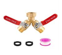 Baoblaze Divisore per Tubo da Giardino a 2 Vie, connettore per Rubinetto da 3/4" in Ottone, valvola a Y per Esterni, divisore per Rubinetto dell'Acqua, UK