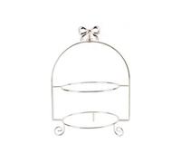Baoblaze Espositore a 2 Livelli | Struttura in Acciaio Inossidabile, Alzata a Due Piani, Finitura Galvanizzata brillante, frutta a Due Piani, Argento