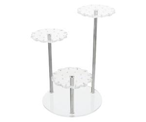 Baoblaze Espositore per Orecchini in Acrilico, Supporto per Orecchini a 3 Livelli, Organizer Trasparente Creativo per da banco per Ragazze e Donne.