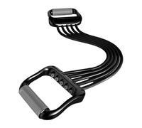 Baoblaze Fasce Elastiche per Esercizi di Allenamento della, Corda Elastica a 5 Tubi, attrezzo per Esercizi di Stretching delle Braccia per Il Torace, per, Nero Grigio