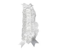 Baoblaze Fascia per capelli con fiocco in pizzo, da cameriera, stile anime, da donna, per festa del tè e danza, Bianco
