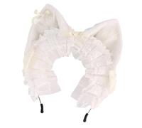 Baoblaze Fascia per capelli con orecchie di gatto, per travestimenti, feste in maschera, decorazione per capelli, Bianco