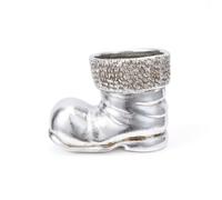 Baoblaze Festive Planter Vaso a Stivale Contenitore Piante Fioriera Decorativa Resina Compattta con Superficie Scolpita Adatto a Scrivania Libreria Consolle Ingresso, Argento