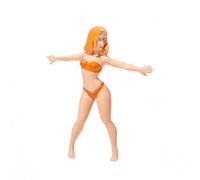 Baoblaze Figure Figurina Donna Spiaggia Dettaglio Dipinto a Mano Pose Multiple Stile Estivo Adatto per Scena Estiva Miniatura Esposizione, Bikini Con Mani Aperte Che Balla