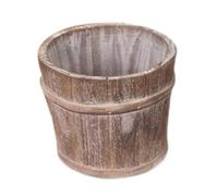 Baoblaze Fioriera a Botte in Legno, Vaso Decorativo per Piante, Contenitore per Piante, Vaso da Fiori, Secchio per Fiori per Giardino Rustico Esterno, 14x12.5 Cm