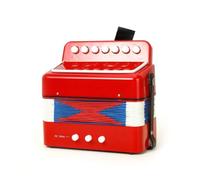 Baoblaze Fisarmonica a 7 Tasti Didattica Fisarmonica Giocattolo Compatta Strumento per Bambini, Principianti, Scuola, Casa, Rosso
